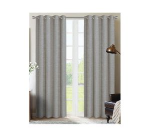 Cortina ojetillos 130x230 cm textura gris Cotidiana