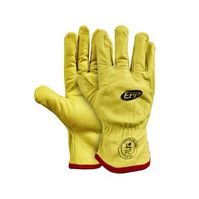 Guante cuero con forro amarillo EPP