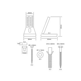 Juego de anclaje taza WC fijación lateral Corsovalv