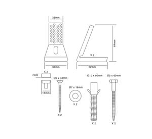 Juego de anclaje taza WC fijación lateral Corsovalv