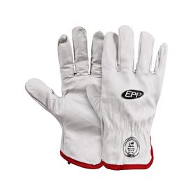 Guante cuero natural sin forro blanco EPP