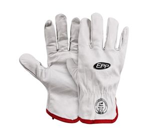 Guante cuero natural sin forro blanco EPP