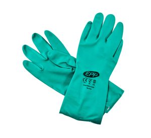 Guante Nitrilo flocado verde EPP