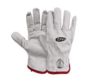 Guante cuero natural sin forro blanco 7 pares EPP