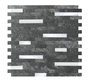 Mosaico vinílico 3D piedra negra 4 mm 29.7x29.2 cm