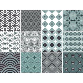 Vinilo adhesivo 15x15 cm transparente menta 12 unidades