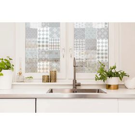 Vinilo adhesivo 15x15 cm transparente menta 12 unidades