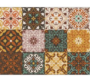 Vinilo adhesivo 15x15 cm Ankara transparente naranjo 12 unidades