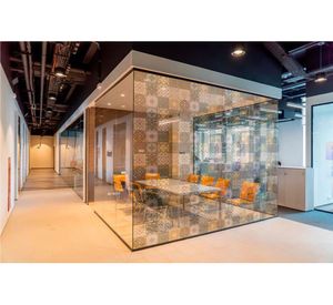 Vinilo adhesivo 15x15 cm Ankara transparente naranjo 12 unidades