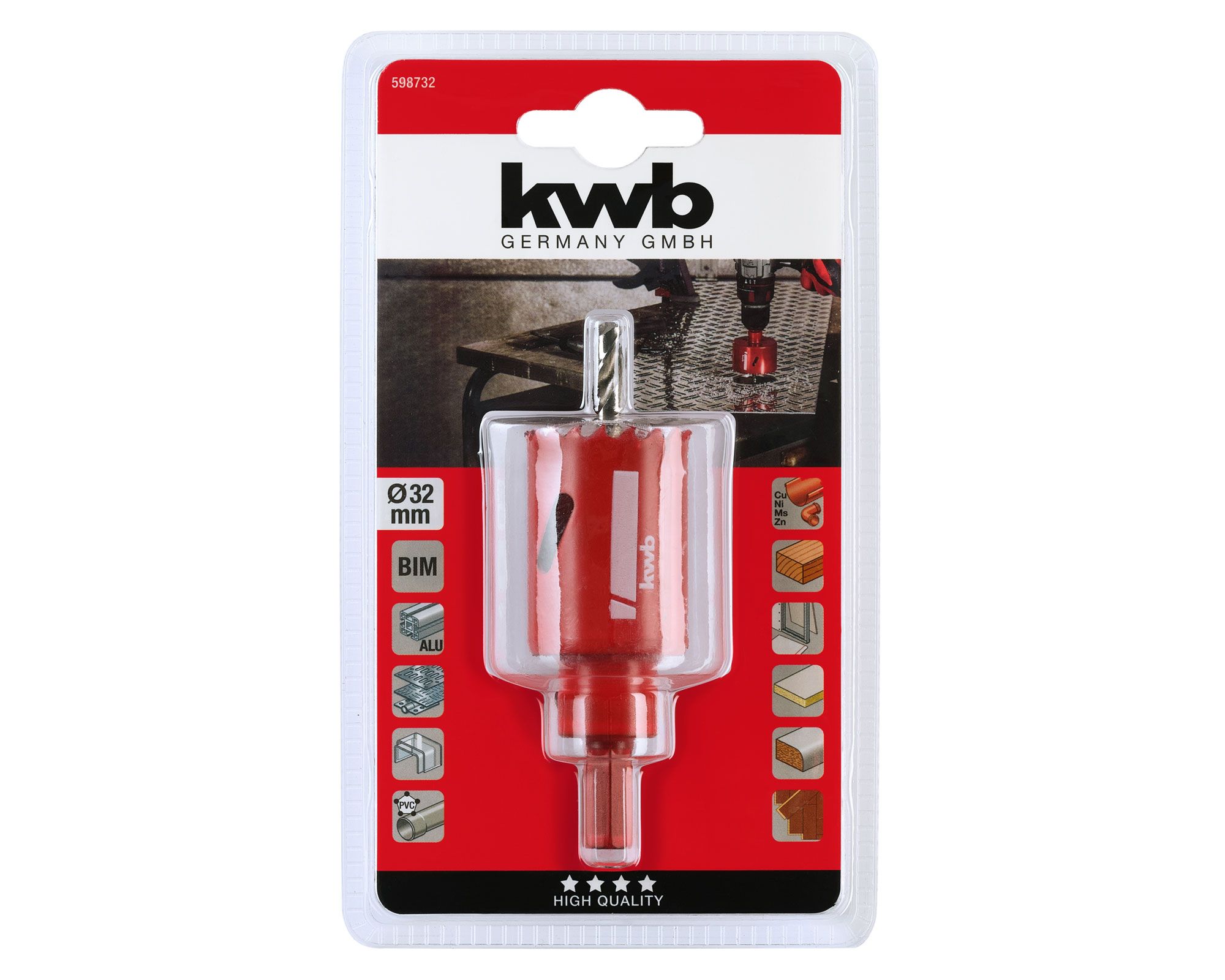 Sierra copa bimetálica 32 mm KWB | Easy.cl