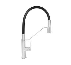 Monomando lavaplatos Asti cromo/negro Stretto