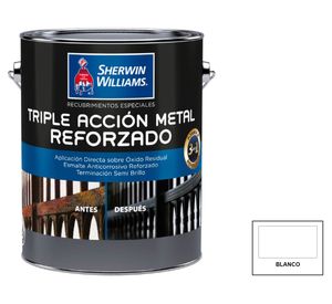 Esmalte anticorrosivo 1 galón Triple acción metal reforzado blanco semi brillante Sherwin Williams