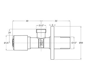 Llave angular 1/2'' push HE Bonomini