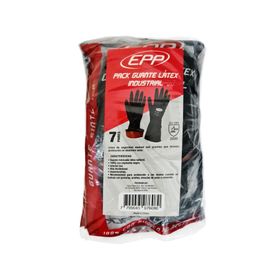Guante látex industrial negro 7 pares EPP