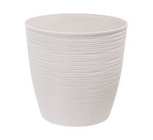 Macetero 18 cm Piedra blanco Reyplast