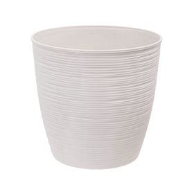 Macetero 18 cm Piedra blanco Reyplast