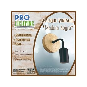 Aplique 1L E27 Vintage madera/metal Pro-Lighting