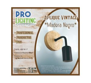 Aplique 1L E27 Vintage madera/metal Pro-Lighting