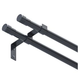 Barra cortina 7x240 cm Doble negro Decor