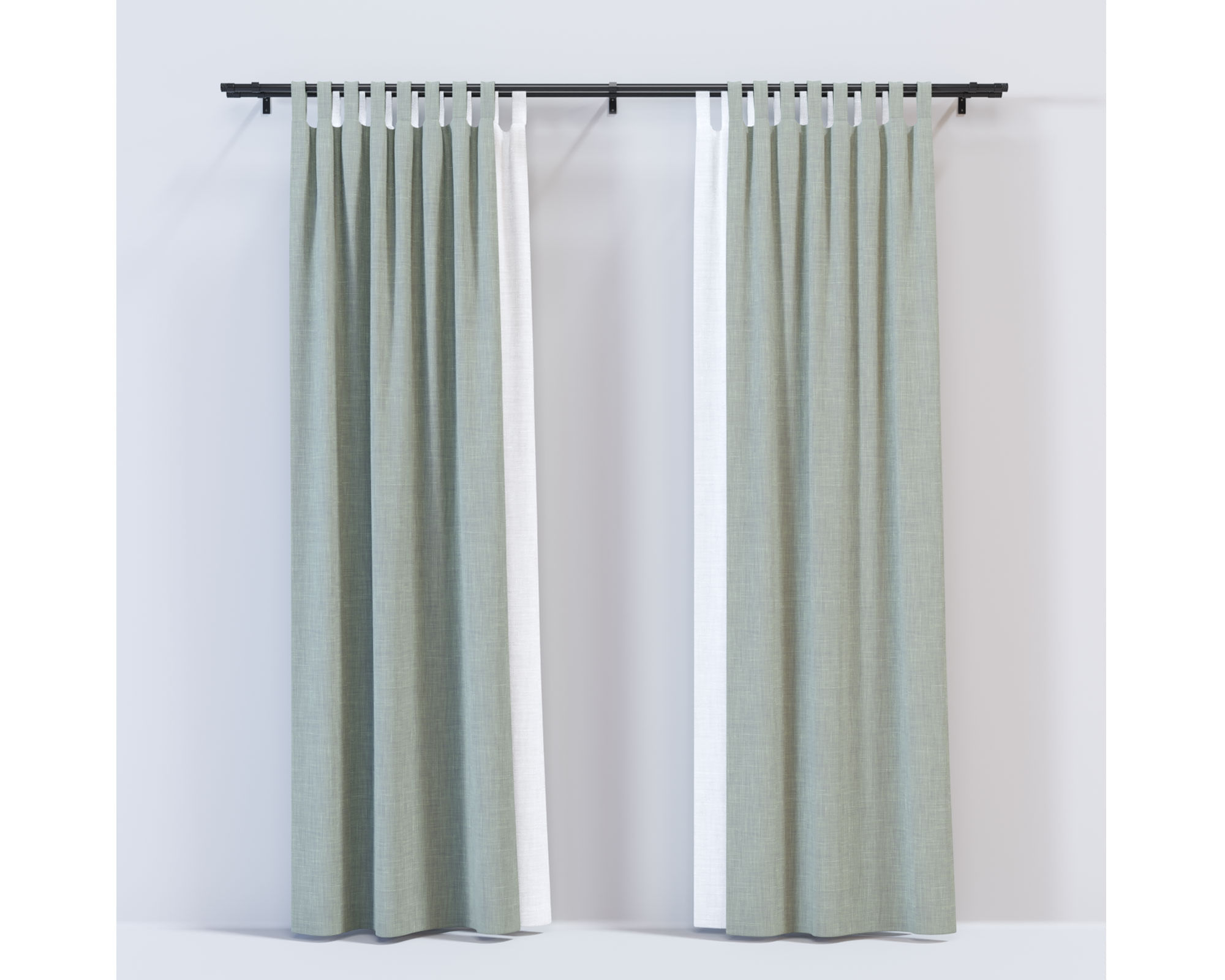 Barra Cortina Doble 7cm 240cm Negro Decor