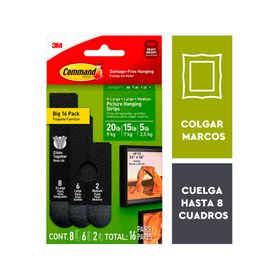 Tiras para colgar cuadros Rocky 16 pares negro