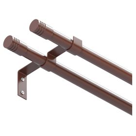 Barra Doble para cortinas metal 200x7 cm café