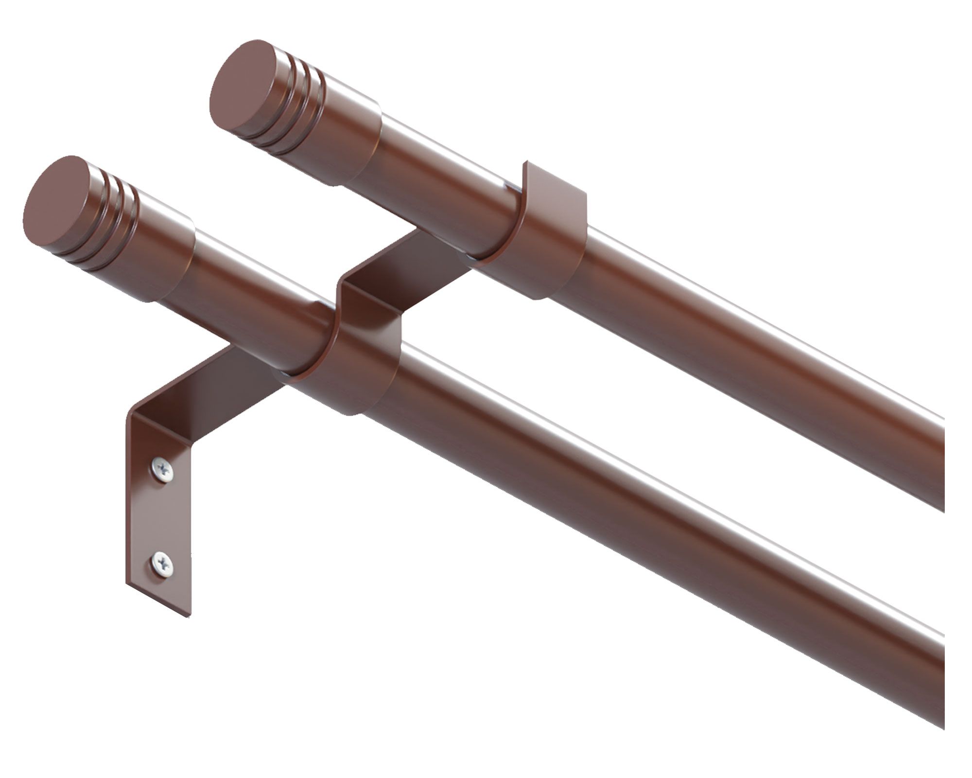 Barra Doble para cortinas metal 200x7 cm café a $9.990
