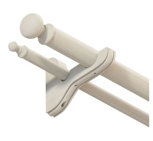 Barra para cortina doble 22/35 mm madera 240 cm natural