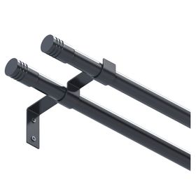 Barra cortina 7x200 cm Doble negro Decor