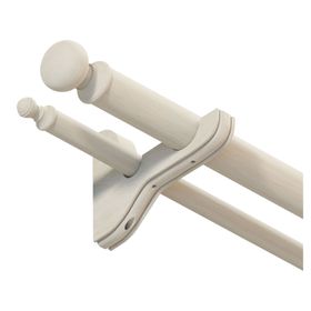 Barra para cortinas doble 22/35 mm madera 200 cm natural