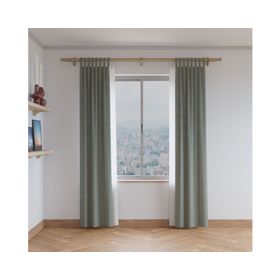 Barra para cortinas doble 22/35 mm madera 200 cm natural