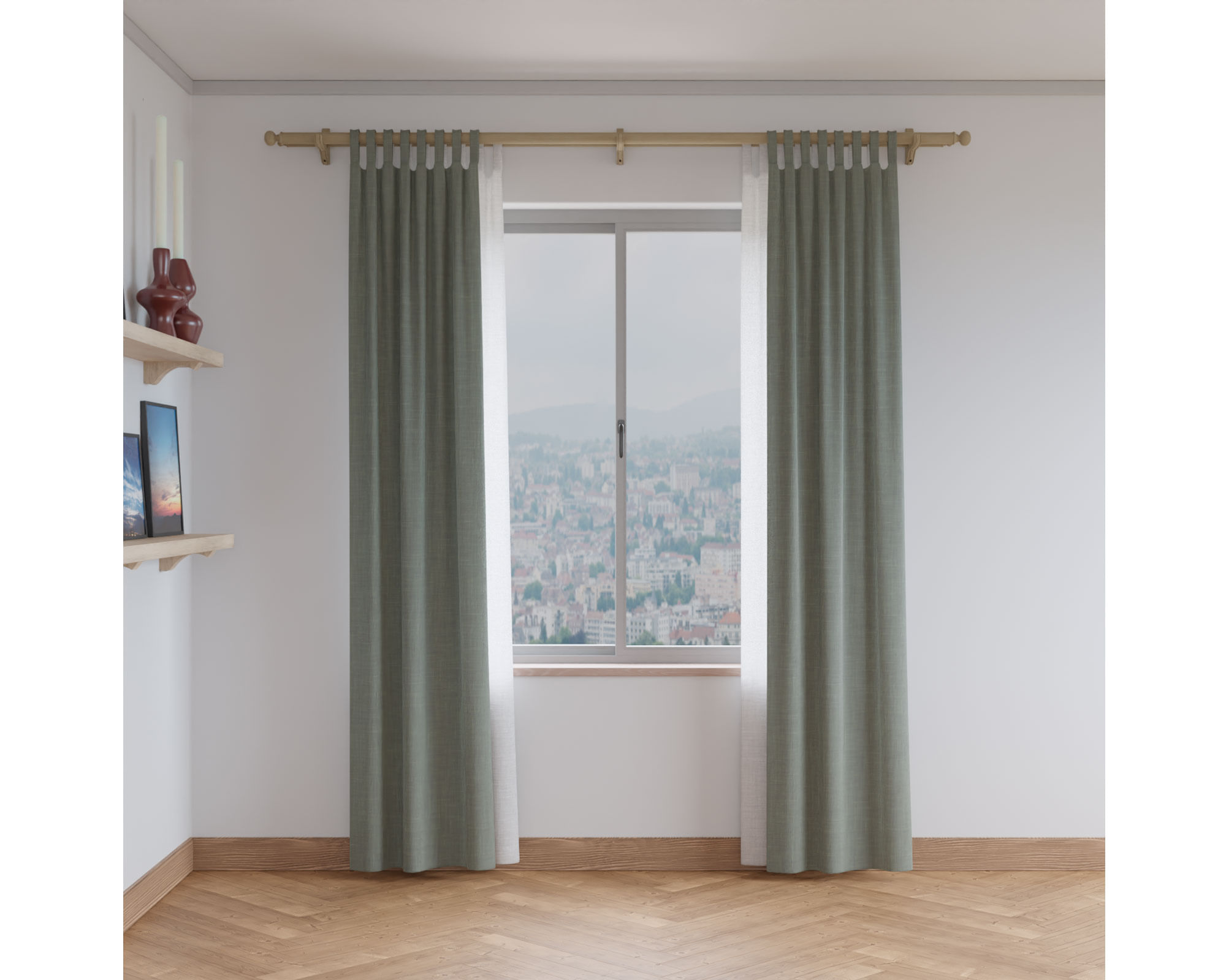 Barra Cortina Doble 22/35mm 200cm Madera Decor