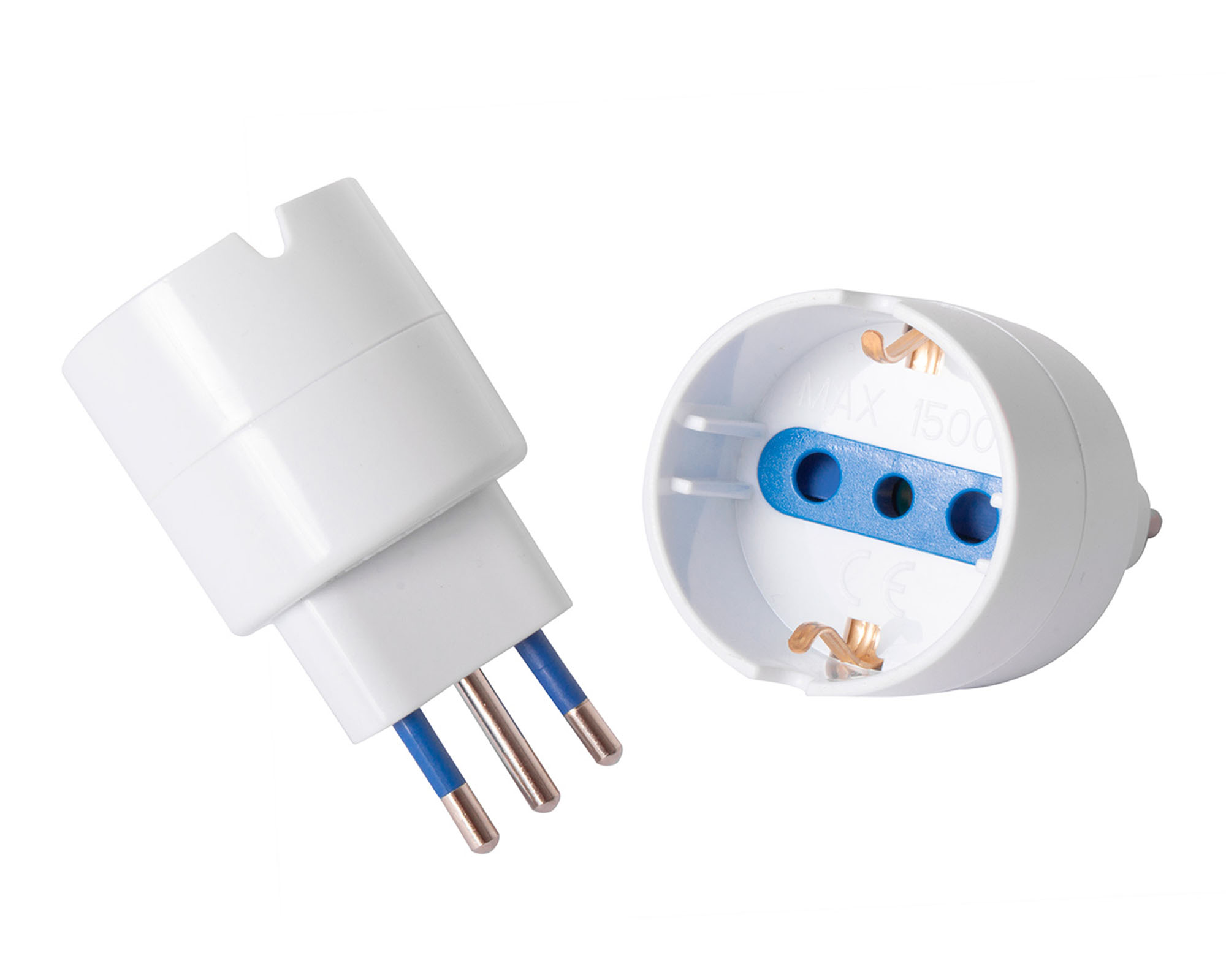 Adaptador Schuko con protección 10A blanco Rema