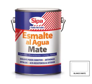Esmalte al agua 1 galón blanco mate Sipa