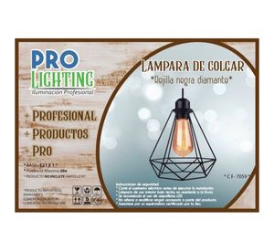 Lámpara colgar 1L E27 diamante Vintage Pro-Lighting