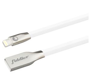 Cable iPhone plano 1 m Lightning blanco Fiddler