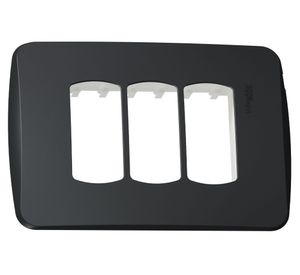 Placa triple Miluz grafito Schneider Electric