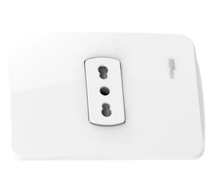 Placa armada tomacorriente 2P+T 10A/16A Miluz blanco Schneider