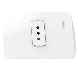 Placa armada tomacorriente simple 2P+T 10A Miluz blanco Schneider