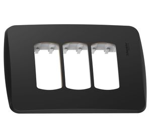 Placa triple Miluz metal grafito Schneider Electric