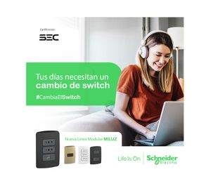 Placa triple Miluz metal grafito Schneider Electric