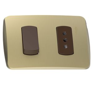 Placa armada 9/12 10A Miluz dorado Schneider