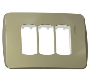 Placa 3 Módulos Miluz dorado Schneider