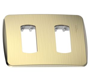 Placa 2 Módulos Miluz metal dorado Schneider