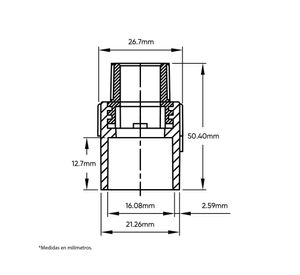 Codo terminal CPVC 1/2'' SO -HE Vinilit