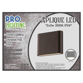 Aplique LED 5W 2L luz cálida negro Pro-Lighting