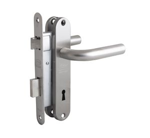 Cerradura embutida manilla dormitorio Futura Kenzo gris