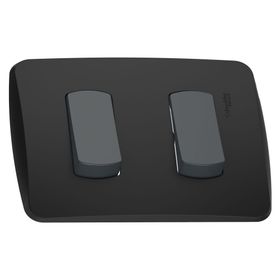 Placa armada con interruptor doble 16A 9/15 Miluz grafito Schneider