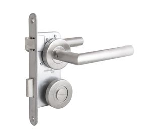 Cerradura embutida manilla baño/dormitorio Niza gris