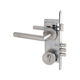 Cerradura embutida manilla oficina/baño niza gris